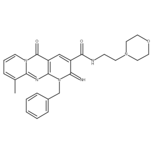 1-benzyl-2-imino-10-methyl-N-[2-(morpholin-4-yl)ethyl]-5-oxo-1,5-dihydro-2H-dipyrido[1,2-a:2',3'-d]pyrimidine-3-carboxamide结构式