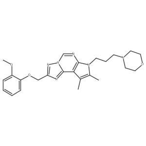 2-[(2-methoxyphenoxy)methyl]-8,9-dimethyl-7-[3-(4-morpholinyl)propyl]-7H-pyrrolo[3,2-e][1,2,4]triazolo[1,5-c]pyrimidine结构式