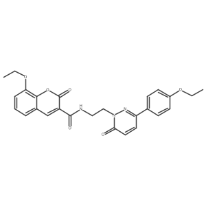 8-ethoxy-N-(2-(3-(4-ethoxyphenyl)-6-oxopyridazin-1(6H)-yl)ethyl)-2-oxo-2H-chromene-3-carboxamide结构式