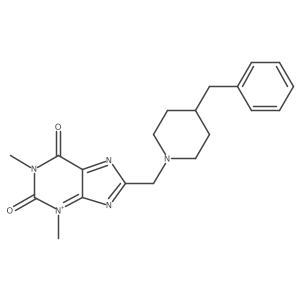 8-[(4-Benzylpiperidin-1-yl)methyl]-1,3-dimethylpurin-3-ium-2,6-dione Structure
