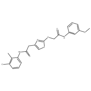 N-(3-chloro-2-methylphenyl)-2-(2-((2-((3-methoxyphenyl)amino)-2-oxoethyl)thio)thiazol-4-yl)acetamide结构式
