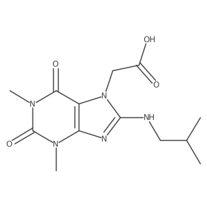 2-(8-(isobutylamino)-1,3-dimethyl-2,6-dioxo-2,3-dihydro-1H-purin-7(6H)-yl)acetic acid结构式