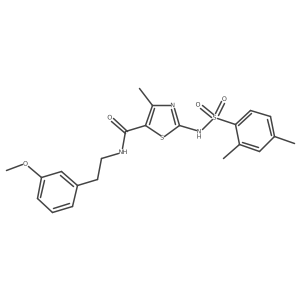 5-Thiazolecarboxamide, 2-[[(2,4-dimethylphenyl)sulfonyl]amino]-N-[2-(3-methoxyphenyl)ethyl]-4-methyl- Structure