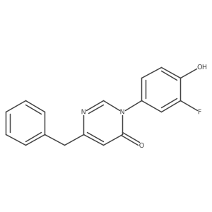 6-Benzyl-3-(3-fluoro-4-hydroxyphenyl)pyrimidin-4-one结构式