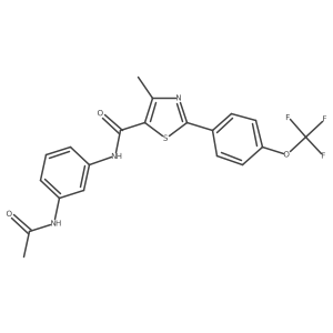 N-[3-(acetylamino)phenyl]-4-methyl-2-[4-(trifluoromethoxy)phenyl]-1,3-thiazole-5-carboxamide结构式