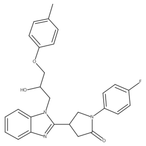 1-(4-Fluorophenyl)-4-[1-[2-hydroxy-3-(4-methylphenoxy)propyl]benzimidazol-2-yl]pyrrolidin-2-one结构式