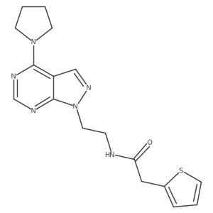 N-(2-(4-(pyrrolidin-1-yl)-1H-pyrazolo[3,4-d]pyrimidin-1-yl)ethyl)-2-(thiophen-2-yl)acetamide Structure