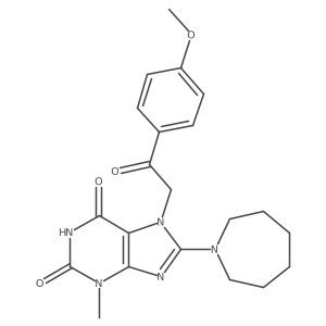 8-(azepan-1-yl)-7-(2-(4-methoxyphenyl)-2-oxoethyl)-3-methyl-1H-purine-2,6(3H,7H)-dione结构式