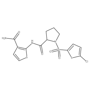 N-(3-carbamoylthiophen-2-yl)-1-((5-chlorothiophen-2-yl)sulfonyl)pyrrolidine-2-carboxamide结构式