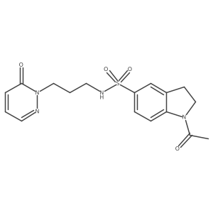 CC(=O)N1CCc2cc(S(=O)(=O)NCCCn3ncccc3=O)ccc21结构式