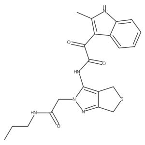 2-(2-methyl-1H-indol-3-yl)-2-oxo-N-(2-(2-oxo-2-(propylamino)ethyl)-4,6-dihydro-2H-thieno[3,4-c]pyrazol-3-yl)acetamide Structure
