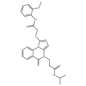 3-[1-({[(2-methoxyphenyl)carbamoyl]methyl}sulfanyl)-5-oxo-4H,5H-[1,2,4]triazolo[4,3-a]quinazolin-4-yl]-N-(propan-2-yl)propanamide结构式
