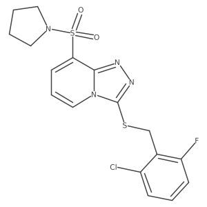 1-[(3-{[(2-Chloro-6-fluorophenyl)methyl]sulfanyl}-[1,2,4]triazolo[4,3-a]pyridin-8-yl)sulfonyl]pyrrolidine结构式