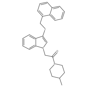 1-(4-methylpiperidin-1-yl)-2-(3-((naphthalen-1-ylmethyl)thio)-1H-indol-1-yl)ethanone Structure