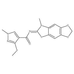 (Z)-3-methoxy-1-methyl-N-(7-methyl-[1,3]dioxolo[4',5':4,5]benzo[1,2-d]thiazol-6(7H)-ylidene)-1H-pyrazole-4-carboxamide Structure