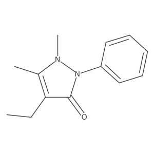 4-Ethyl-1,5-dimethyl-2-phenyl-1,2-dihydro-pyrazol-3-one结构式