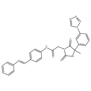 1-Imidazolidineacetamide, 4-methyl-2,5-dioxo-N-[4-(2-phenyldiazenyl)phenyl]-4-[3-(1H-tetrazol-1-yl)phenyl]- Structure