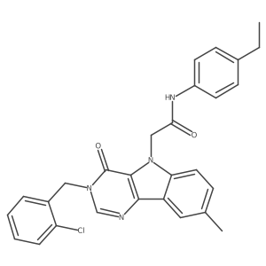 2-(3-(2-chlorobenzyl)-8-methyl-4-oxo-3H-pyrimido[5,4-b]indol-5(4H)-yl)-N-(4-ethylphenyl)acetamide Structure