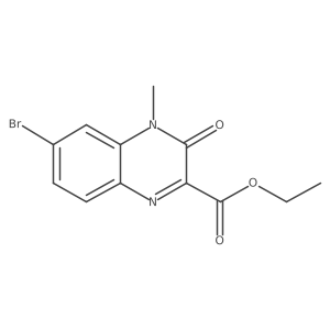 Ethyl 6-bromo-4-methyl-3-oxo-3,4-dihydroquinoxaline-2-carboxylate结构式