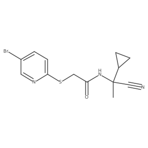 2-[(5-bromopyridin-2-yl)sulfanyl]-N-(1-cyano-1-cyclopropylethyl)acetamide Structure