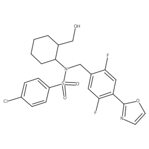 4-chloro-N-(2,5-difluoro-4-(oxazol-2-yl)benzyl)-N-((1R,2R)-2-(hydroxymethyl)cyclohexyl)benzenesulfonamide Structure