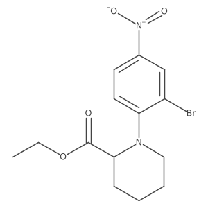 2-Piperidinecarboxylic acid, 1-(2-bromo-4-nitrophenyl)-, ethyl ester Structure