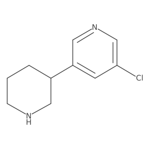 Pyridine, 3-chloro-5-(3-piperidinyl)- Structure