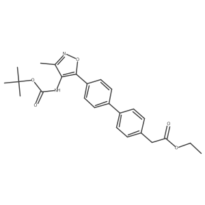 Ethyl 2-(4'-(4-((tert-butoxycarbonyl)amino)-3-methylisoxazol-5-yl)-[1,1'-biphenyl]-4-yl)acetate Structure