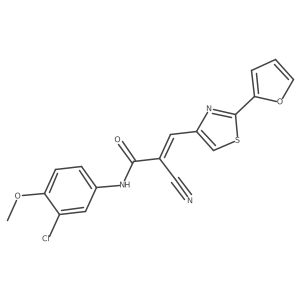 (Z)-N-(3-chloro-4-methoxyphenyl)-2-cyano-3-[2-(furan-2-yl)-1,3-thiazol-4-yl]prop-2-enamide Structure