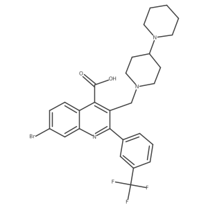 3-([1,4'-Bipiperidin]-1'-ylmethyl)-7-bromo-2-(3-(trifluoromethyl)phenyl)quinoline-4-carboxylic acid结构式