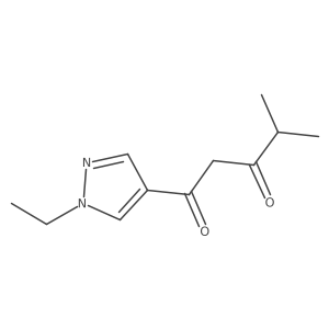 1-(1-ethyl-1H-pyrazol-4-yl)-4-methylpentane-1,3-dione Structure
