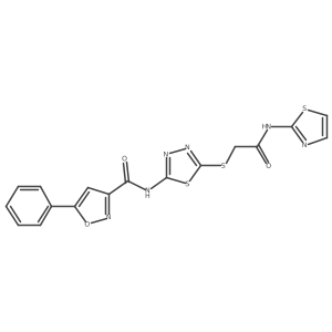 N-(5-((2-oxo-2-(thiazol-2-ylamino)ethyl)thio)-1,3,4-thiadiazol-2-yl)-5-phenylisoxazole-3-carboxamide Structure