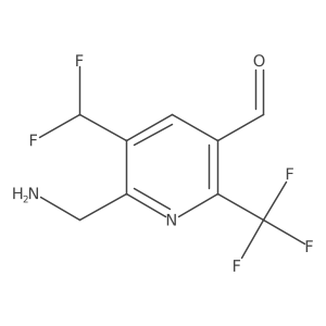 2-(Aminomethyl)-3-(difluoromethyl)-6-(trifluoromethyl)pyridine-5-carboxaldehyde Structure