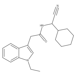 N-[cyano(cyclohexyl)methyl]-2-(1-ethyl-1H-indol-3-yl)acetamide结构式