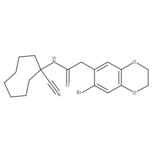 2-(7-bromo-2,3-dihydro-1,4-benzodioxin-6-yl)-N-(1-cyanocyclooctyl)acetamide结构式