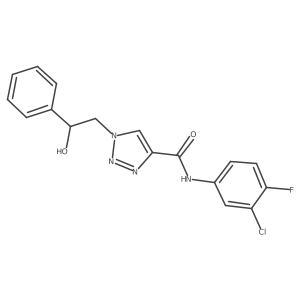 N-(3-chloro-4-fluorophenyl)-1-(2-hydroxy-2-phenylethyl)-1H-1,2,3-triazole-4-carboxamide结构式