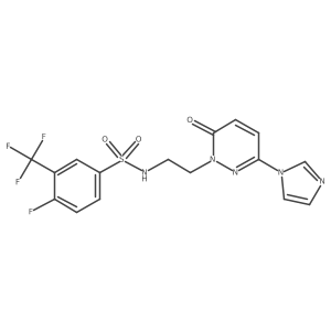 N-(2-(3-(1H-imidazol-1-yl)-6-oxopyridazin-1(6H)-yl)ethyl)-4-fluoro-3-(trifluoromethyl)benzenesulfonamide结构式