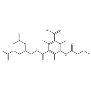 3-((2,3-Diacetoxypropyl)carbamoyl)-2,4,6-triiodo-5-(2-methoxyacetamido)benzoic acid Structure