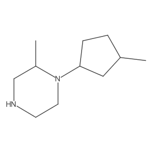 2-Methyl-1-(3-methylcyclopentyl)piperazine Structure