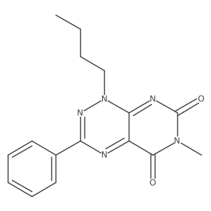 1-butyl-6-methyl-3-phenylpyrimido[5,4-e][1,2,4]triazine-5,7(1H,6H)-dione结构式