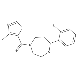 (7-(2-Fluorophenyl)-1,4-thiazepan-4-yl)(4-methylthiazol-5-yl)methanone结构式