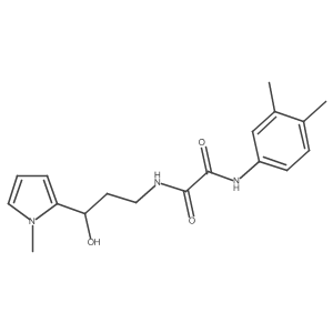 N1-(3,4-dimethylphenyl)-N2-(3-hydroxy-3-(1-methyl-1H-pyrrol-2-yl)propyl)oxalamide结构式