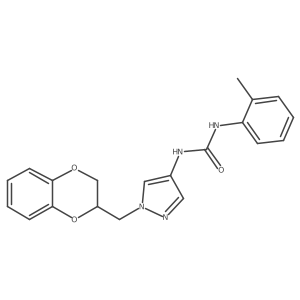 1-(1-((2,3-dihydrobenzo[b][1,4]dioxin-2-yl)methyl)-1H-pyrazol-4-yl)-3-(o-tolyl)urea结构式