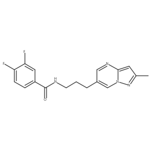 3,4-difluoro-N-(3-{2-methylpyrazolo[1,5-a]pyrimidin-6-yl}propyl)benzamide结构式