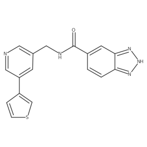 N-((5-(thiophen-3-yl)pyridin-3-yl)methyl)-1H-benzo[d][1,2,3]triazole-5-carboxamide结构式