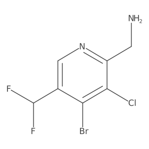 2-(Aminomethyl)-4-bromo-3-chloro-5-(difluoromethyl)pyridine Structure