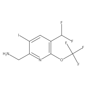 2-(Aminomethyl)-5-(difluoromethyl)-3-iodo-6-(trifluoromethoxy)pyridine结构式
