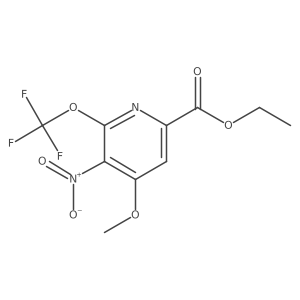 2-Pyridinecarboxylic acid, 4-methoxy-5-nitro-6-(trifluoromethoxy)-, ethyl ester Structure