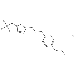 1-(4-ethoxyphenyl)-N-[[1-(2,2,2-trifluoroethyl)pyrazol-3-yl]methyl]methanamine;hydrochloride Structure