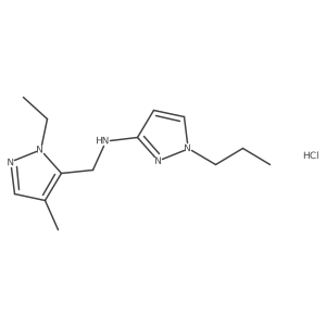 N-[(2-ethyl-4-methylpyrazol-3-yl)methyl]-1-propylpyrazol-3-amine;hydrochloride结构式